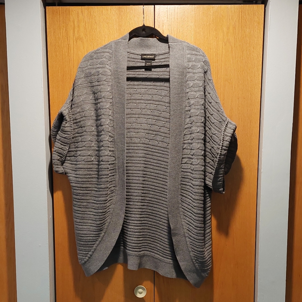 Lane Bryant Gray Short Sleeve Sweater 26/28